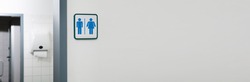 Public Toilet Restroom Or Bathroom Entrance Sign