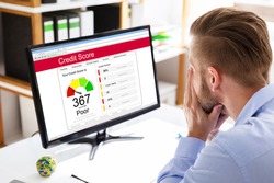 Poor Online Credit Score Rating On Computer