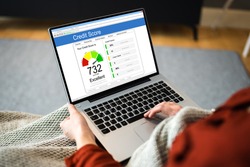Checking Credit Score Ranking On Laptop Computer