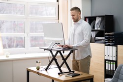 Adjustable Height Desk Stand For Office Computer