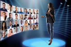 Online Live Conference Event With Virtual Audience
