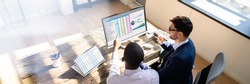 Spreadsheet Data On Computer Monitor In Office