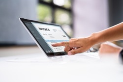 Online Digital E Invoice Statement On Tablet