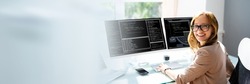 Programmer Coding Classes. Web Developer Coder In Office