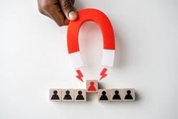 Business Lead And Customer Generation Magnet Pulling Figures