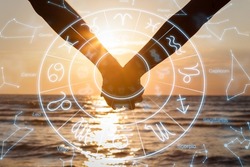 Romantic Couple In Love. Horoscope And Astrology