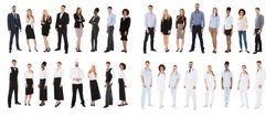 Group Of People Belonging From Various Occupations Over White Background