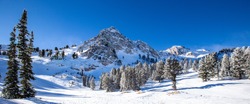 downhill skiing in Utah, USA