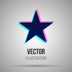 Abstract star icon with three colors. Vector illustration