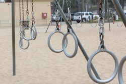 Playground apparatus of rings at Santa Monica Beach