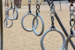 Playground apparatus of rings at Santa Monica Beach