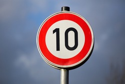 german drive only ten kilometer sign