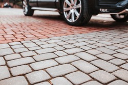 Decorative sturdy concrete tiles for walkways, patios and backyard parking - pavement for the lot outside the house - country house planning and architecture
