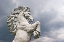 A colossal statue of a horse