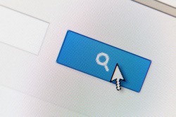 Close up of search button. Concept of popularity of search engines