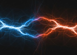 Fire and ice fractal lightning, plasma power background
