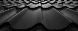 Background of wavy metallic tiles for roofing.