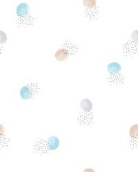 Simple Hand Drawn Dotted Seamless Vector Pattern. Blue, Gold and Gray Irregular Dots on a White Background. Pink, White and Brown Dots on a White Background. Abstract Geometric Print.