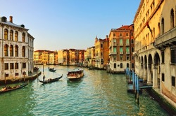 Grand Canal in sunset time, Venice, Italy 