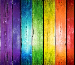 Planks in the colors of the rainbow. Colorful wood background.