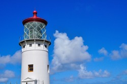 Hawaii's Kilauea Point Lighthouse, built in 1913 on the island of Kauai, Hawaii