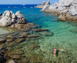 Beauiful view of the Sardegna bay. Italy
