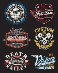 Motorcycle Themed Badge Vectors