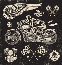 Scratchboard Motorcycle Elements