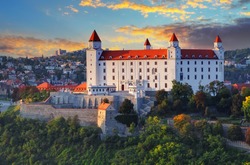 Bratislava castle at sunset