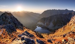 Mountain sunset autumn Tatra landscape, Slovakia and Poland