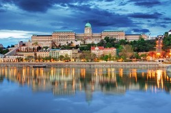 Budapest Royal palace with reflection, Hungary