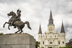 Saint Louis Cathedral in the French Quarter in New Orleans, Louisiana.