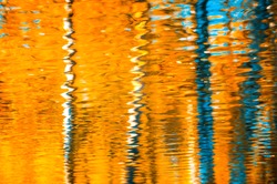 reflections in the water, abstract autumn background