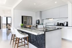 White and grey modern kitchen 