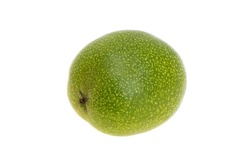 walnut green nut isolated on white background
