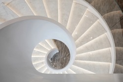 Modern Chinese style office, 
Close up beautiful spiral staircase