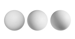Set ping-pong ball isolated on white, clipping path 