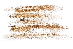 Wet mud, stains texture isolated on white background, top view and clipping path