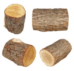 set log fire wood isolated on white background with clipping path (high resolution)