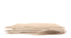 pile dry desert sand isolated on white background