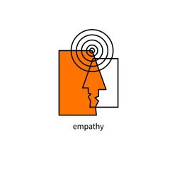 Psychology logo, empathy icon, psychotherapy sign, vector psychologist symbol.