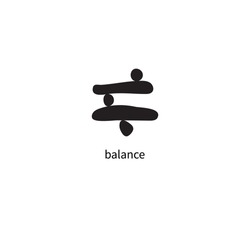 Black stones in balance, zen symbol. Logo for yoga and meditation studios