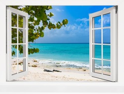 open window view of the sea tropical landscape