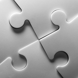 Background of jigsaw puzzle. In B/W