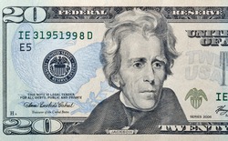 twenty paper dollars bill macro