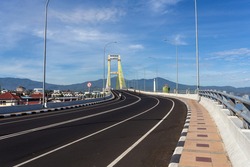 The Sukarno Bridge over the harbor in Manado, North Sulawesi, Indonesia