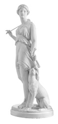 Ancient statue. Diana sculpture of Giovanni Benzoni in the State Hermitage Museum. Masterpiece isolated photo with clipping path