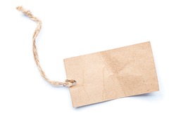 Vintage label with string, isolated on the white background.