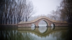 arch bridge in winter