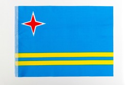 Aruba flag on white background.